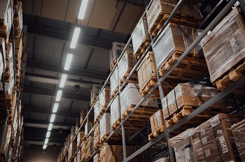 shelves in a warehouse